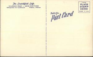 Waldron Arkansas AR Crutchfield's Caf‚ Linen Roadside Postcard 
