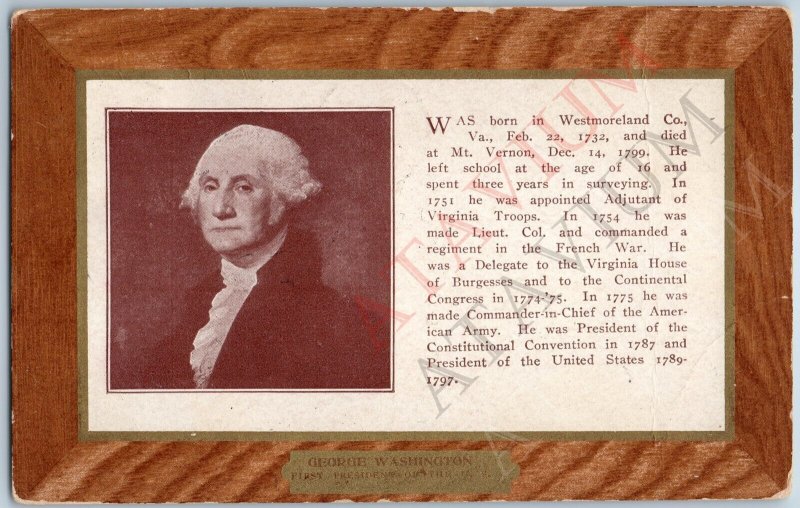 c1900s UDB George Washington Ullman's Art Frame Series Postcard President A194