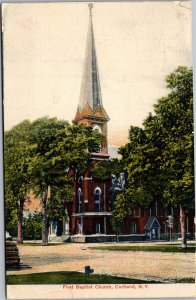 Postcard NY Cortland First Baptist Church