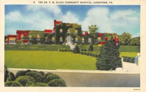 LEWISTOWN, PA Pennsylvania DR FW BLACK COMMUNITY HOSPITAL c1940's Linen Postcard 