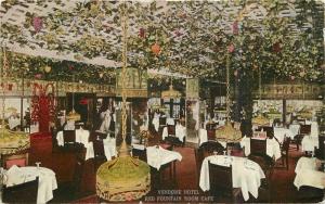 1911 Chicago Illinois postcard Vendome Hotel Red Fountain Cafe Hammon 11293