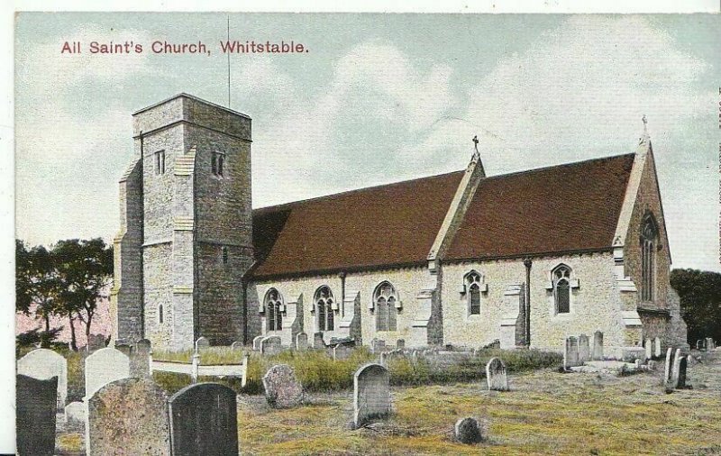 Kent Postcard - All Saint's Church - Whitstable    X884