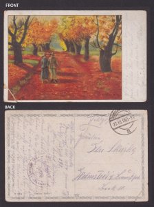 GERMANY 1918, Fieldpost card, Soldier with a woman, WWI