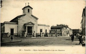 CPA VERSAILLES - Église Ste-Elisabeth et rue des Chantiers (102490)