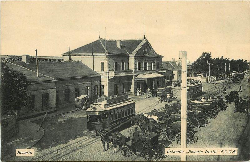 c1910 Postcard; North Station Rosario Norte Depot Argentina Central Railway