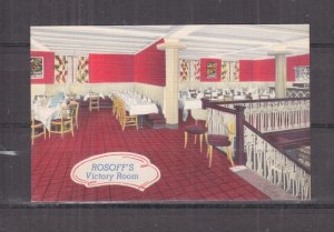 NEW YORK, ROSOFF'S RESTAURANT VICTORY ROOM, c1950 ppc., unused.