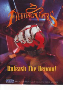 Fighting Vipers Arcade Flyer Video Game Original Vintage Promo Retro NOS 1995