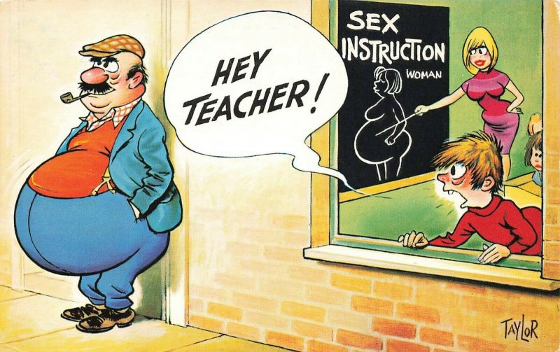 Postcard Hey Teacher! Sex Instruction Woman Funny Comic Unposted VPC9 picture