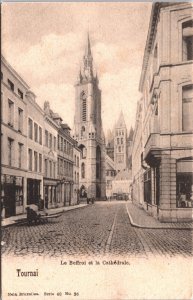 Belgium Tournai Le Beffroi et la Cathedrale Doornik Vintage Postcard 04.34
