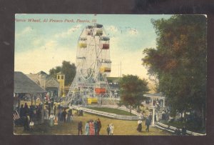 PEORIA ILLINOIS AL FRESCO AMUSEMENT PARK FERRIS WHEEL VINTAGE POSTCARD