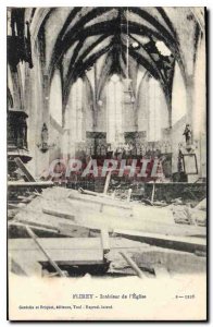 Postcard Old Army Flirey Interior of the church