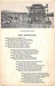 Montana Old Irrigation Wheel Poem Antique Postcard K92672
