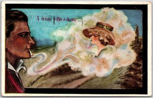 1911 A Dream Within A Dream Boy And Girl Real Painting Posted Postcard