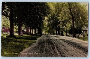 Plainfield Connecticut Postcard Main Street Scenic View Road Trees 1910 Vintage