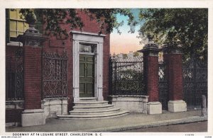 CHARLESTON, South Carolina, 1930-1940's; Doorway At 14 Lagare Street