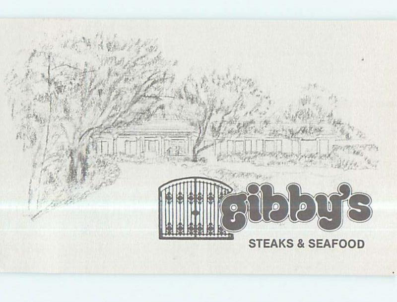 Unused Linen-Like GIBBY'S STEAKS & SEAFOOD RESTAURANT Ft. Lauderdale FL p7719