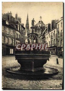 Postcard Modern Guingamp C N Fountain XVI pump S Center Square