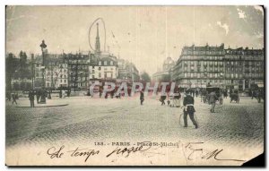 Paris - 4 - Place St Michel - Old Postcard