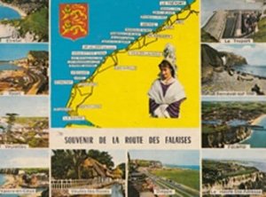 La Route Des Falaises French Map Postcard