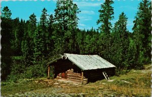 Trapper's Cabin British Columbia BC Log House Unused Vintage Postcard H19