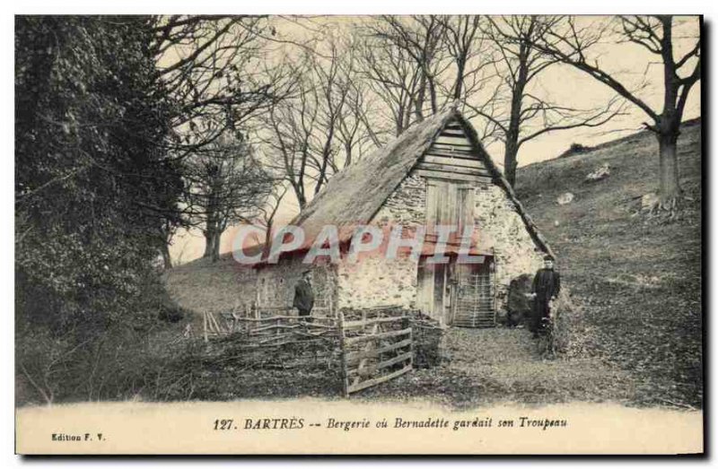 Postcard Old Sheepfold Bartres or Bernadette kept her Flock