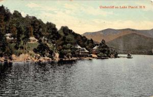 Lake Placid New York Undercliff View Waterfront Antique Postcard K20023