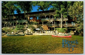 Native Americana~River's Edge Resort Eminence Missouri~Vintage Postcard