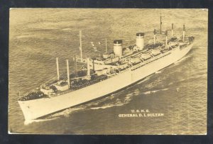 RPPC UNITED STATES NAVY WARSHIP USNS GENERAL D.L. SUTTON REAL PHOTO POSTCARD