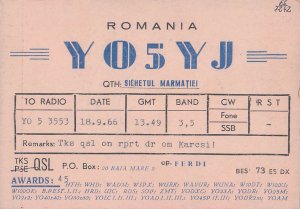 Romanian tyres & bearings advertising lot of 8 radio amateur QSL cards Romania 