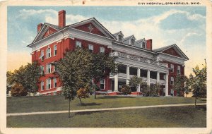 Springfield Ohio 1917 Postcard City Hospital 