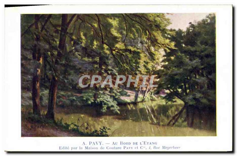 Old Postcard A Pavy at Bord De L & # 39Etang