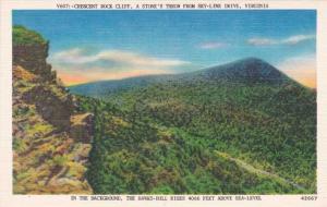 Crescent Rock Cliff - Hawks Bill Mountain near Skyline Drive, Virginia - Linen