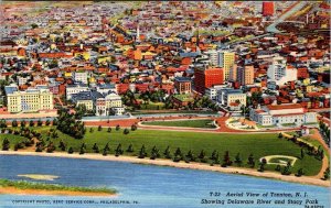 Postcard AERIAL VIEW SCENE Trenton New Jersey NJ AN1953