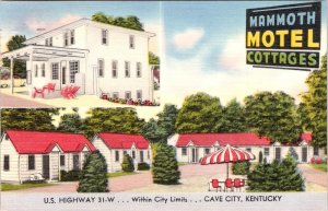 Cave City, KY Kentucky  MAMMOTH MOTEL~RL Greer  1956 Linen ROADSIDE Postcard