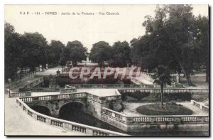 Postcard Old Nimes Fountain Gardens General view