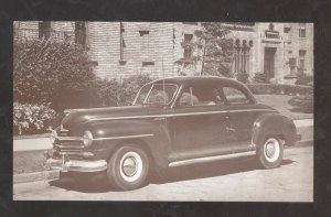 1949 PLYMOUTH CLUB COUPE VINTAGE CAR DEALER ADVERTISING POSTCARD MOPAR