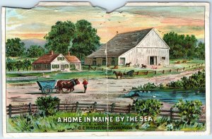 c1880s Kennebunk, ME Mitchell's Drug Plasters Trade Card Quack Beacon Lith 5R