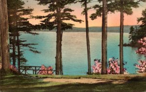 New York Lake George Head Of The Lake From Rockledge 1943 Handcol...