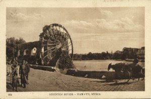 syria, HAMATH HAMA, Water Wheel, Noria, Sarrafian Postcard