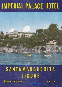 Italy Santamargherita Imperial Palace Hotel Vintage Luggage Label sk2879