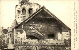 Stanford University CA Church After 1906 Earthquake Disaster RPPC Vintage PC