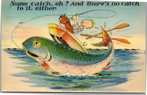 postcard fish comic - Some catch, eh? And there's no catch to it either.