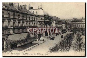 Old Postcard The harbor the Tortoni Hotel and Theater