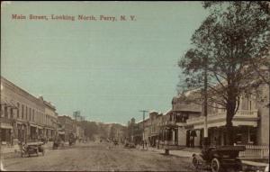 Perry NY Main St. Looking North c1910 Postcard