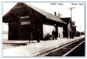 c1960's  CRI&P Depot Dexter Iowa Vintage Train Depot Station RPPC Photo Postcard