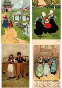 FOLKLORE ARTIST SIGNED Mostly DUTCH LITHO 250 Vintage Postcards (PART I.)(L5496)