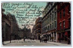 1908 Toronto St. Showing Post Office Toronto Ontario Canada Postcard