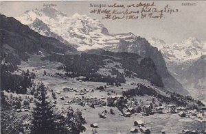 Schweiz Wengen mit Jungfrau und Breithorn