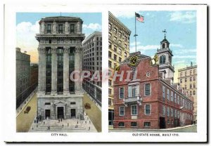 Postcard Old City Hall Old State House Built MIT Cambridge