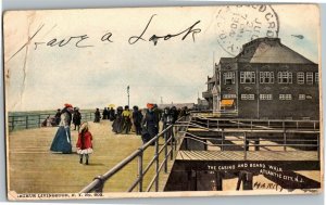 Casino and Board Walk Atlantic City NJ c1904 Undivided Back Vintage Postcard A25